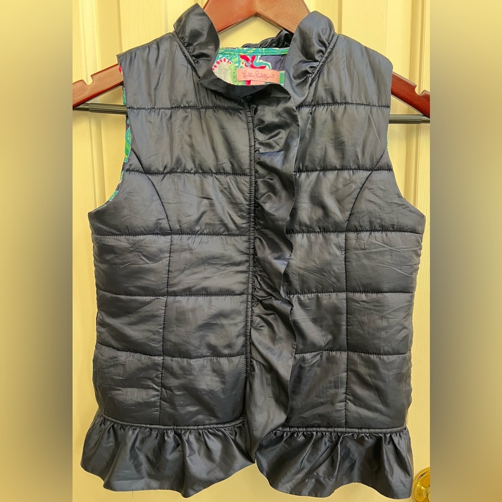 Lilly Pulitzer Navy Ruffled Kids Vest